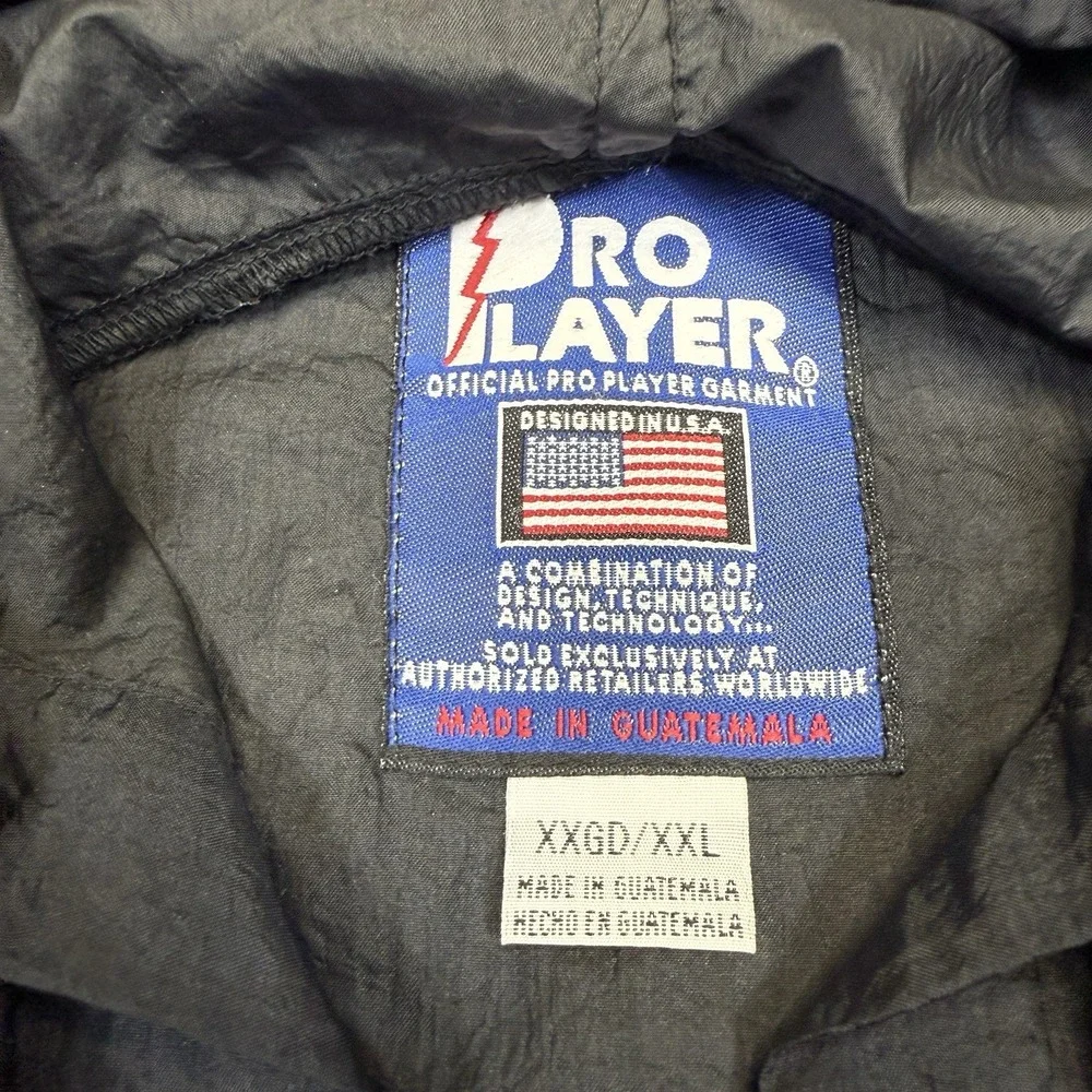 Vtg Nebraska Huskers Pro Player Windbreaker Jacket Men's XXL Black Full Zip Hood